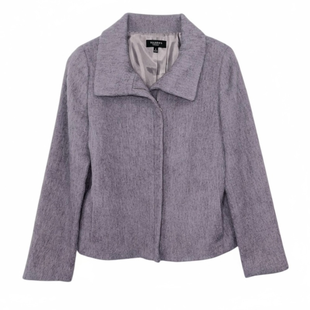 Talbots Mohair Wool Alpaca Blend Lilac Purple Jacket Blazer